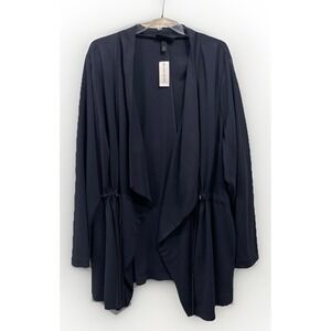 Lane Bryant Navy Blue Draped Cardigan With Drawstring Ties NWT Women's Size 22‎
